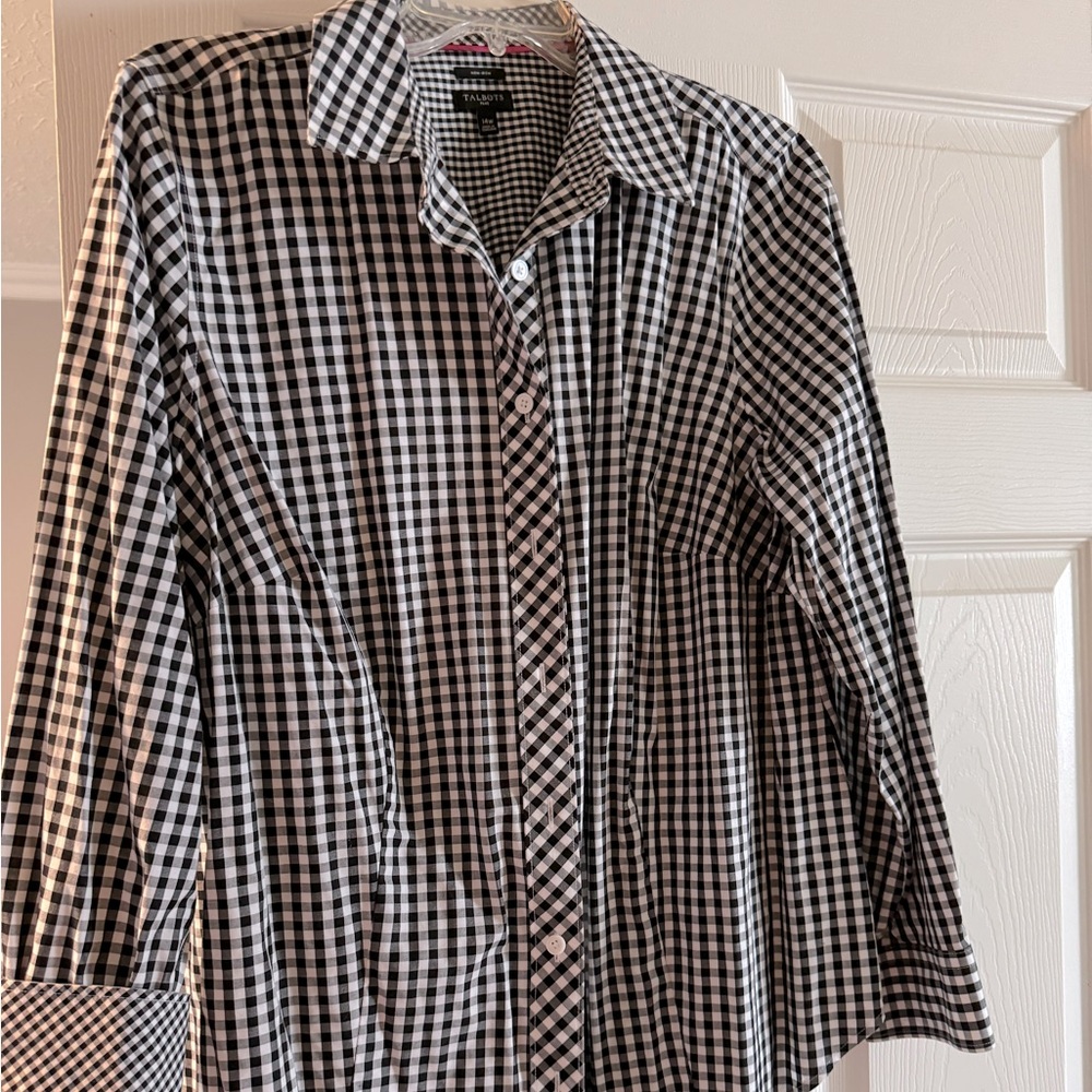 Black & White Checked Talbots Shirt - size 14w